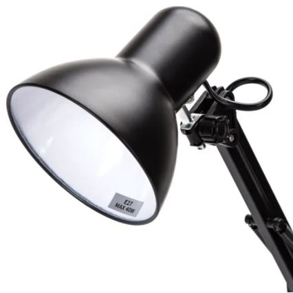 Aigostar - Galda lampa 2in1 1xE27/40W/230V melna