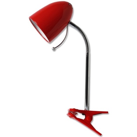 Aigostar - Galda lampa ar fiksatoru 1xE27/11W/230V sarkana/hroma