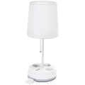 Aigostar - Galda lampa ar kontaktligzdām un USB portiem 1xE27/60W/230V balta