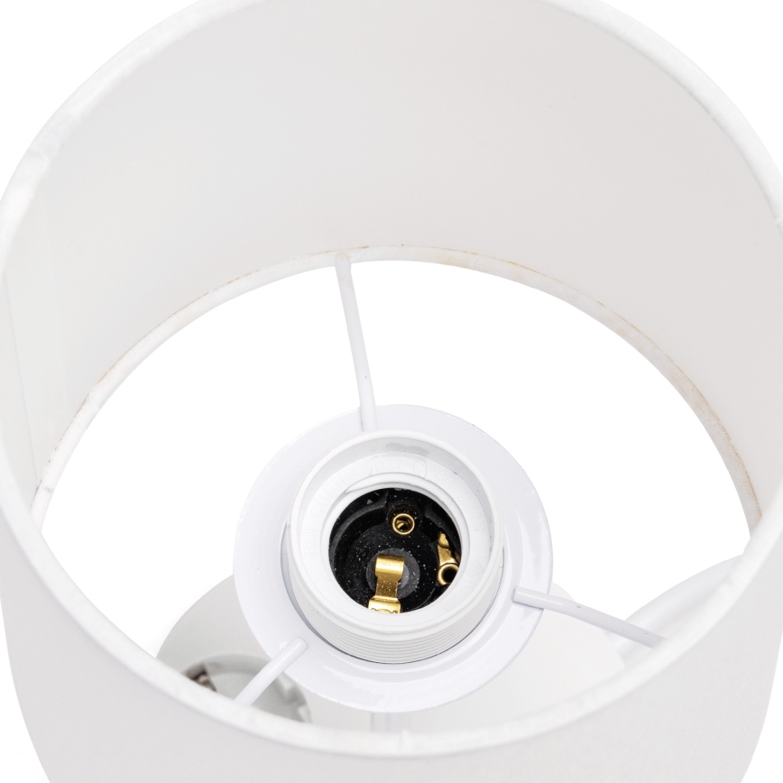 Aigostar - Galda lampa ar kontaktligzdām un USB portiem 1xE27/60W/230V balta