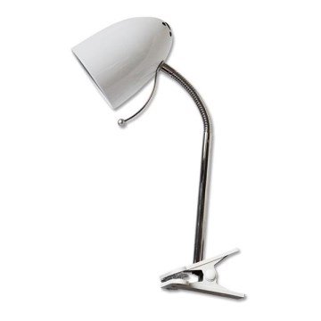 Aigostar -  Galda lampa ar stiprinājumu 1xE27/11W/230V balta/hroms