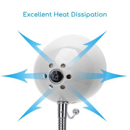 Aigostar -  Galda lampa ar stiprinājumu 1xE27/11W/230V balta/hroms