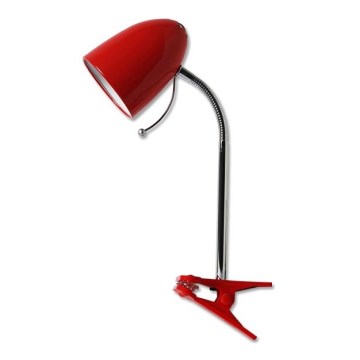 Aigostar - Galda lampa ar stiprinājumu 1xE27/11W/230V sarkana/hroms