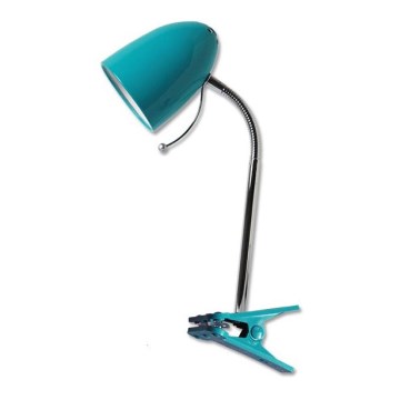 Aigostar -  Galda lampa ar stiprinājumu 1xE27/11W/230V zila/hroms