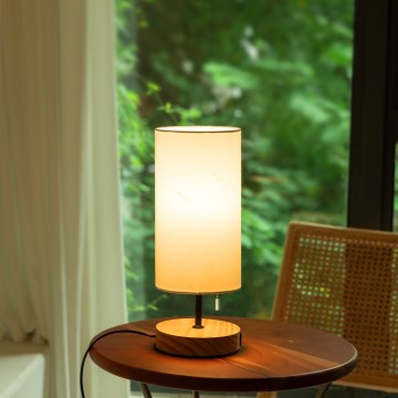 Aigostar - Galda lampa ar USB portu 1xE27/40W/230V bēša