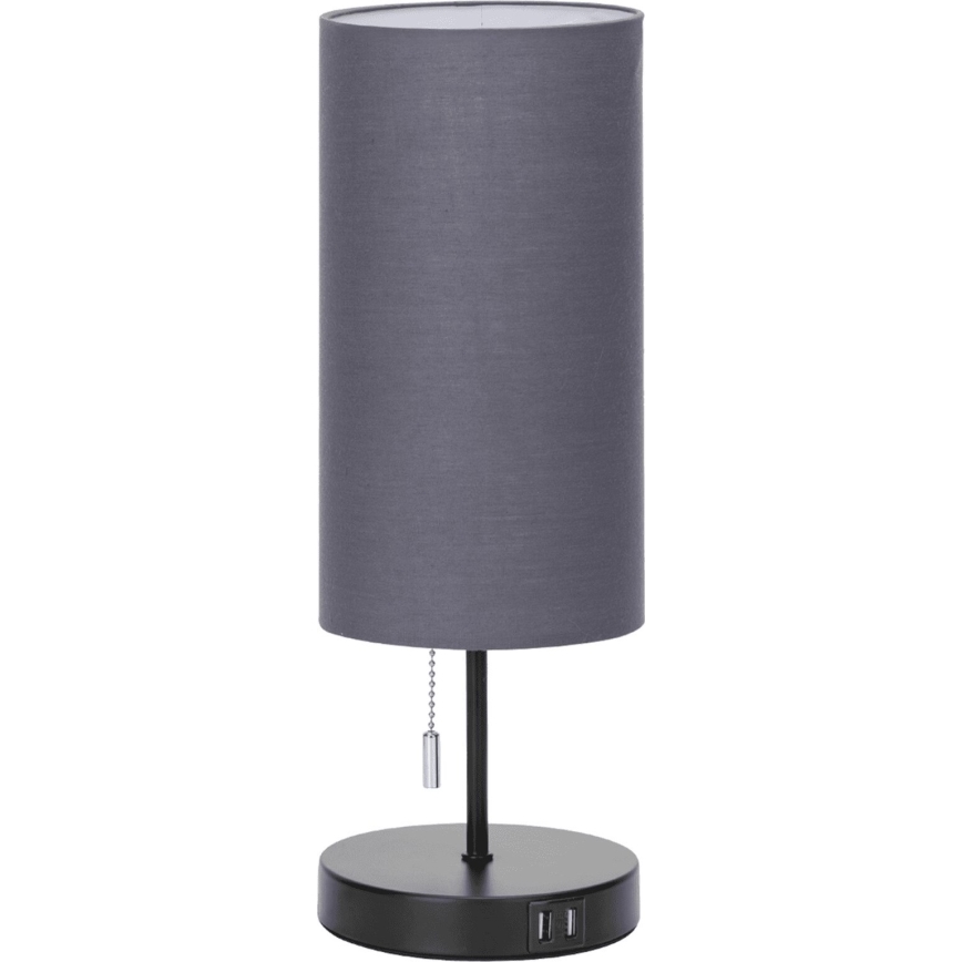 Aigostar - Galda lampa ar USB portu 1xE27/40W/230V melna