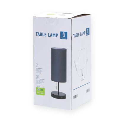 Aigostar - Galda lampa ar USB portu 1xE27/40W/230V melna