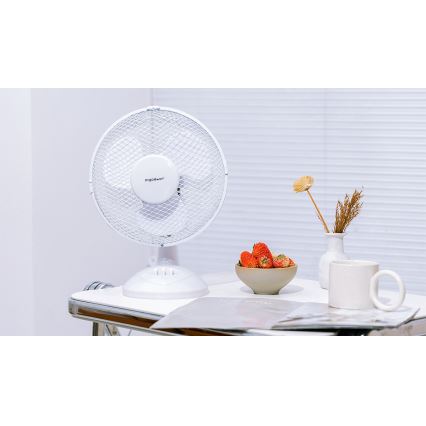 Aigostar - Galda ventilators 22W/230V 27 cm balts