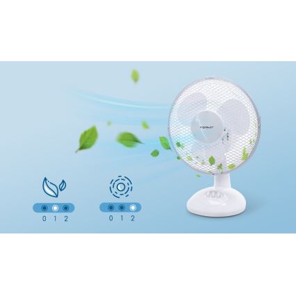 Aigostar - Galda ventilators 22W/230V 27 cm balts