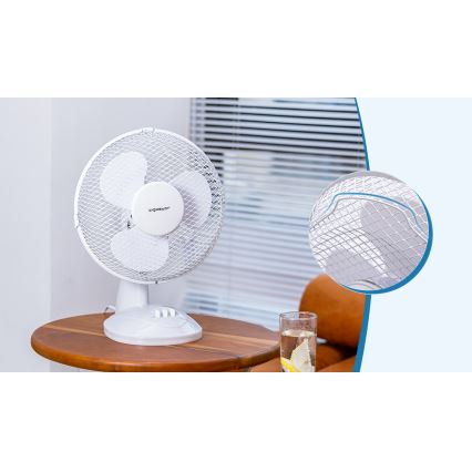 Aigostar - Galda ventilators 22W/230V 27 cm balts