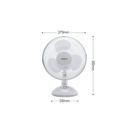 Aigostar - Galda ventilators 22W/230V 27 cm balts