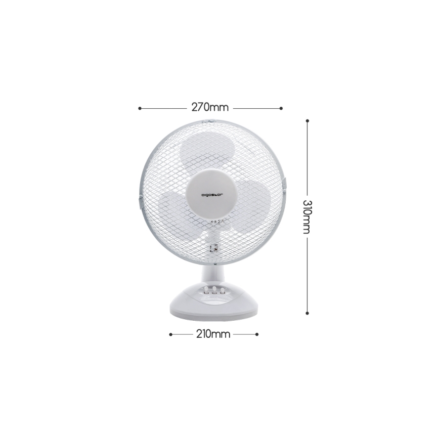 Aigostar - Galda ventilators 22W/230V 27 cm balts