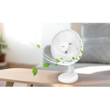 Aigostar - Galda ventilators 35W/230V 34 cm balts