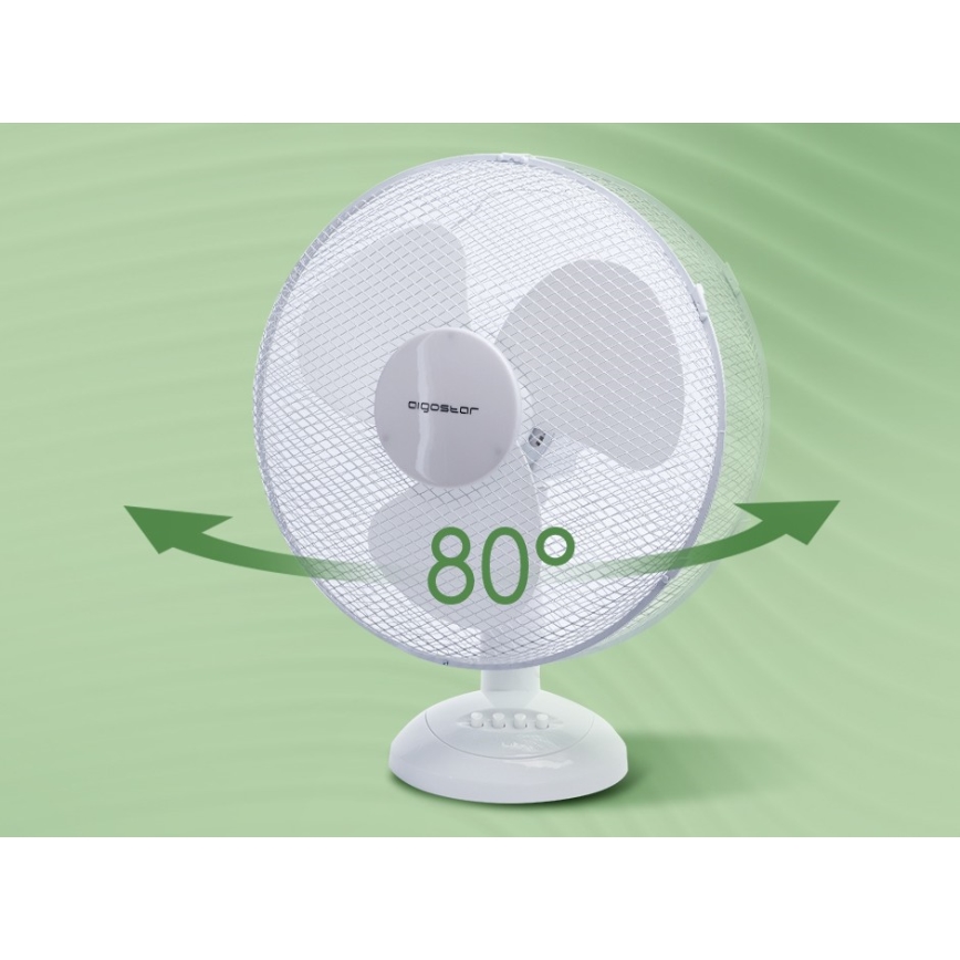 Aigostar - Galda ventilators 45W/230V 34 cm balts