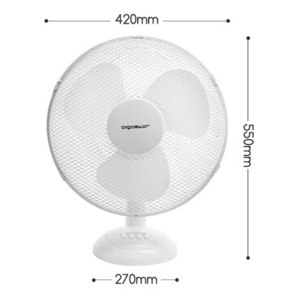 Aigostar - Galda ventilators 45W/230V 34 cm balts