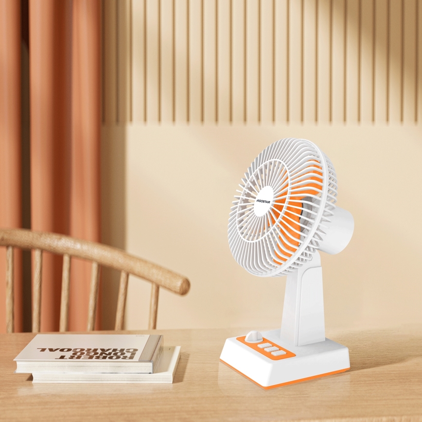 Aigostar - Galda ventilators 6W/USB