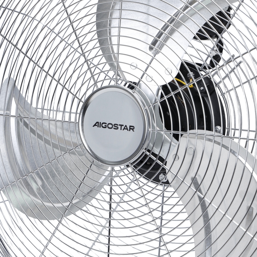 Aigostar - Grīdas ventilators 100 W/230 V Ø 54 cm spīdīgs hroms