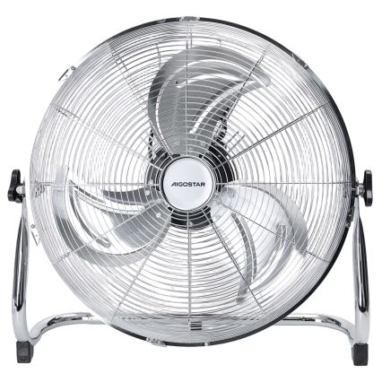 Aigostar - Grīdas ventilators 100 W/230 V Ø 54 cm spīdīgs hroms