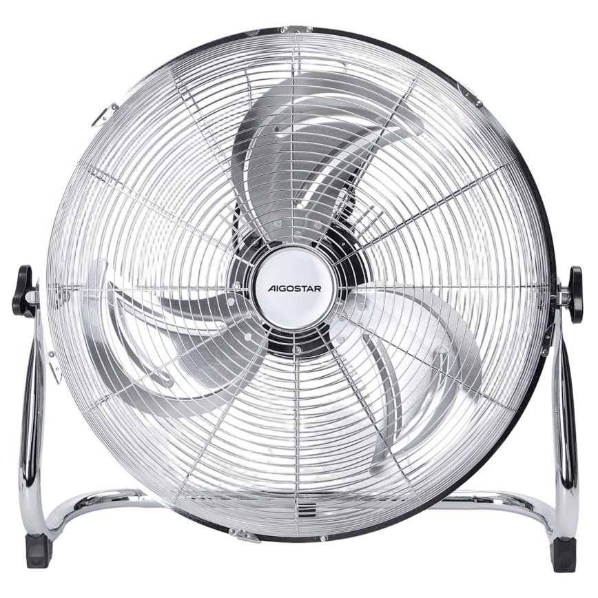 Aigostar - Grīdas ventilators 100 W/230 V Ø 54 cm spīdīgs hroms