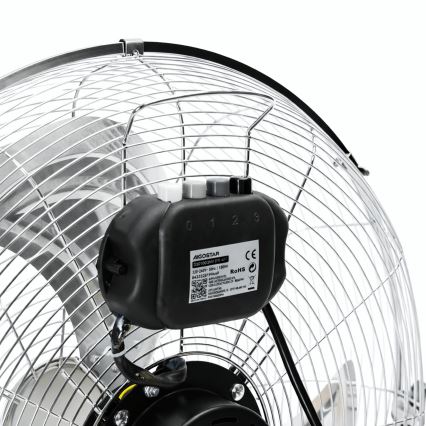 Aigostar - Grīdas ventilators 100 W/230 V Ø 54 cm spīdīgs hroms