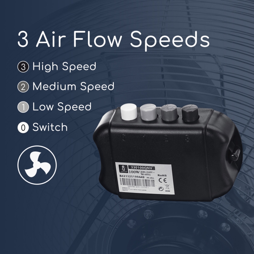 Aigostar - Grīdas ventilators 100W/230V 51 cm hroms