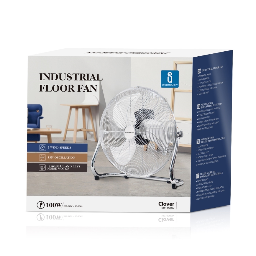 Aigostar - Grīdas ventilators 100W/230V 51 cm hroms