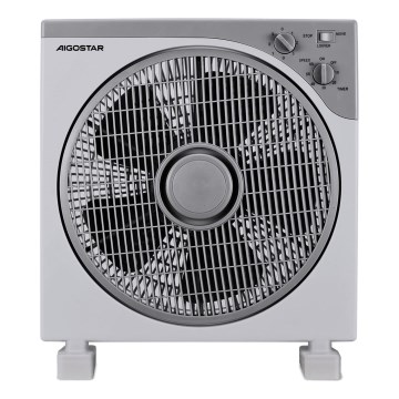 Aigostar - Grīdas ventilators 35W/230V diametrs 30 cm balts/pelēks