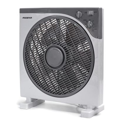 Aigostar - Grīdas ventilators 35W/230V diametrs 30 cm balts/pelēks