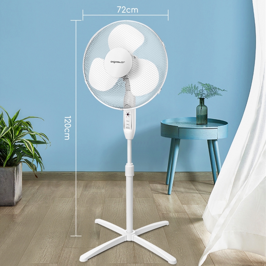Aigostar - Grīdas ventilators 40W/230V 120 cm balta