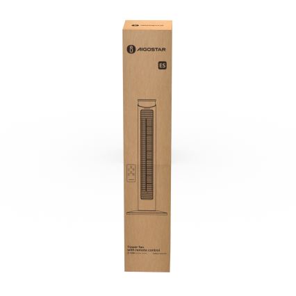 Aigostar - Grīdas ventilators 45W/230V melna + tālvadības pults