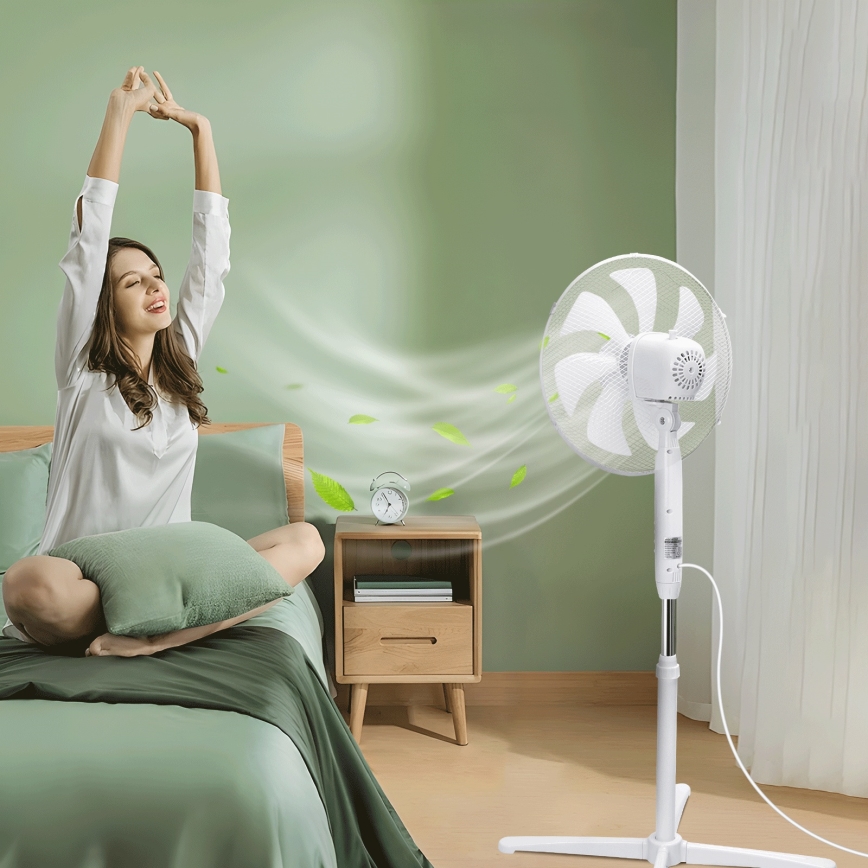 Aigostar - Grīdas ventilators 50W/230V 120 cm balta