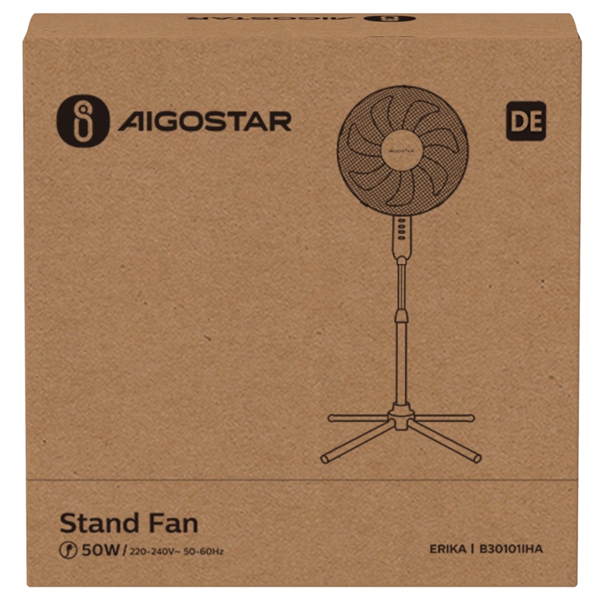 Aigostar - Grīdas ventilators 50W/230V 120 cm balta