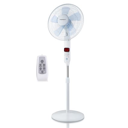 Aigostar - Grīdas ventilators 50W/230V 43 cm balts + tālvadības pults