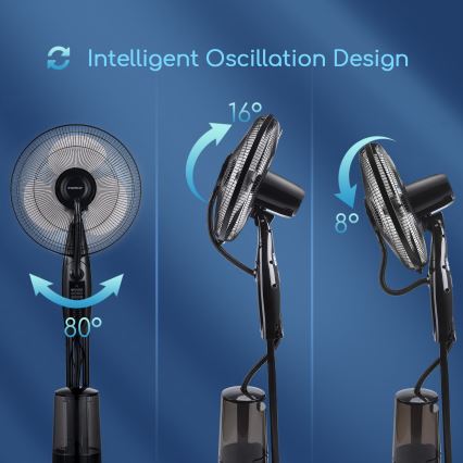 Aigostar - Grīdas ventilators ar ūdens smidzinātāju 75W/230V + TP