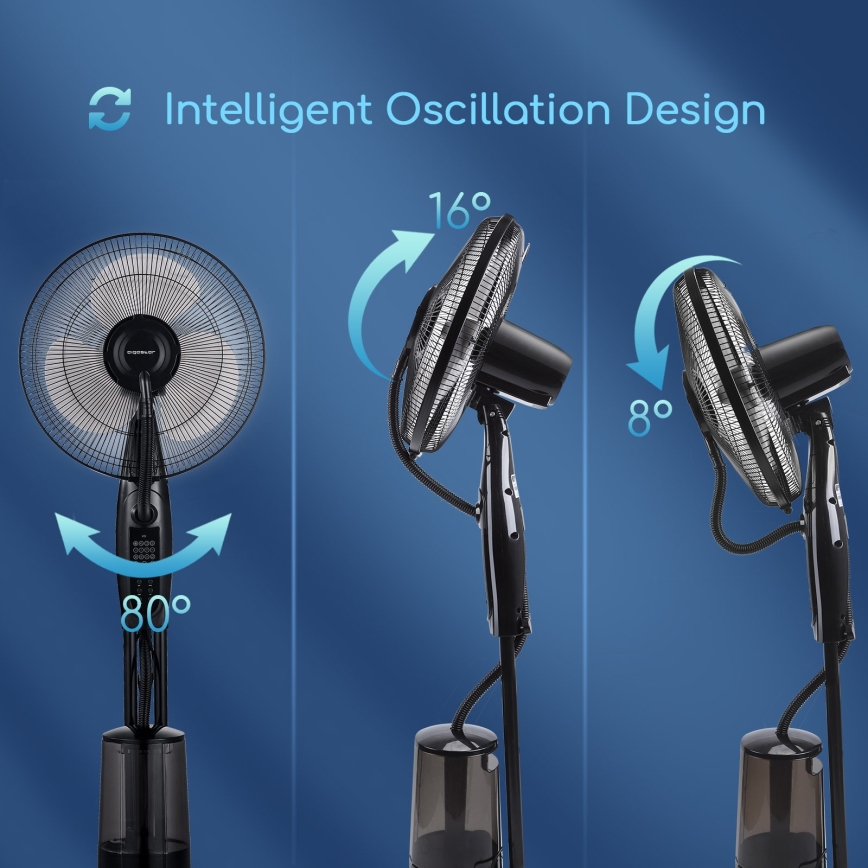Aigostar - Grīdas ventilators ar ūdens smidzinātāju 75W/230V + TP