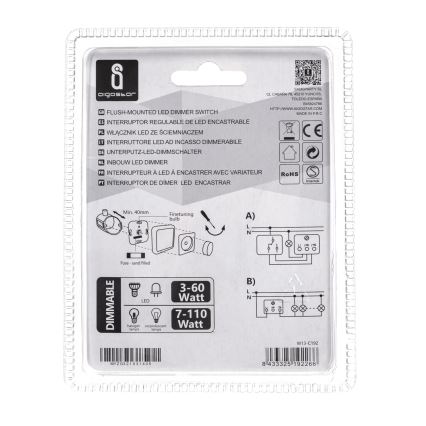 Aigostar - Grozāms aptumšotājs 110W/230V balta