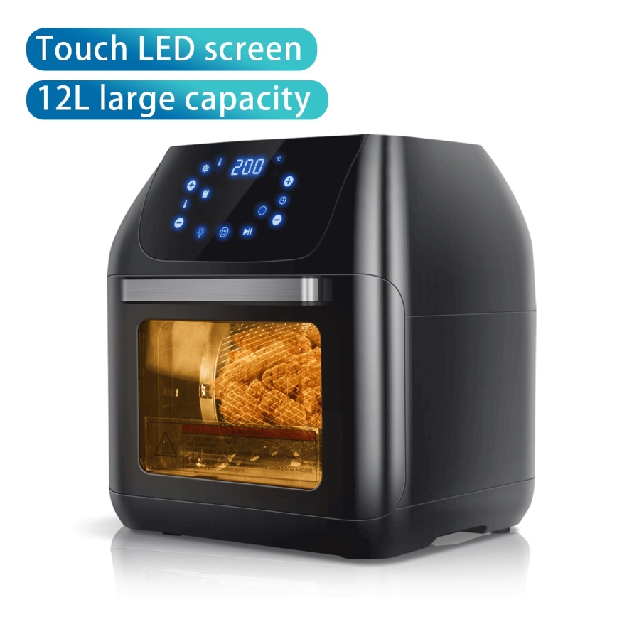 Aigostar - Karstā gaisa cepeškrāsns 1400W/230V 12l melna