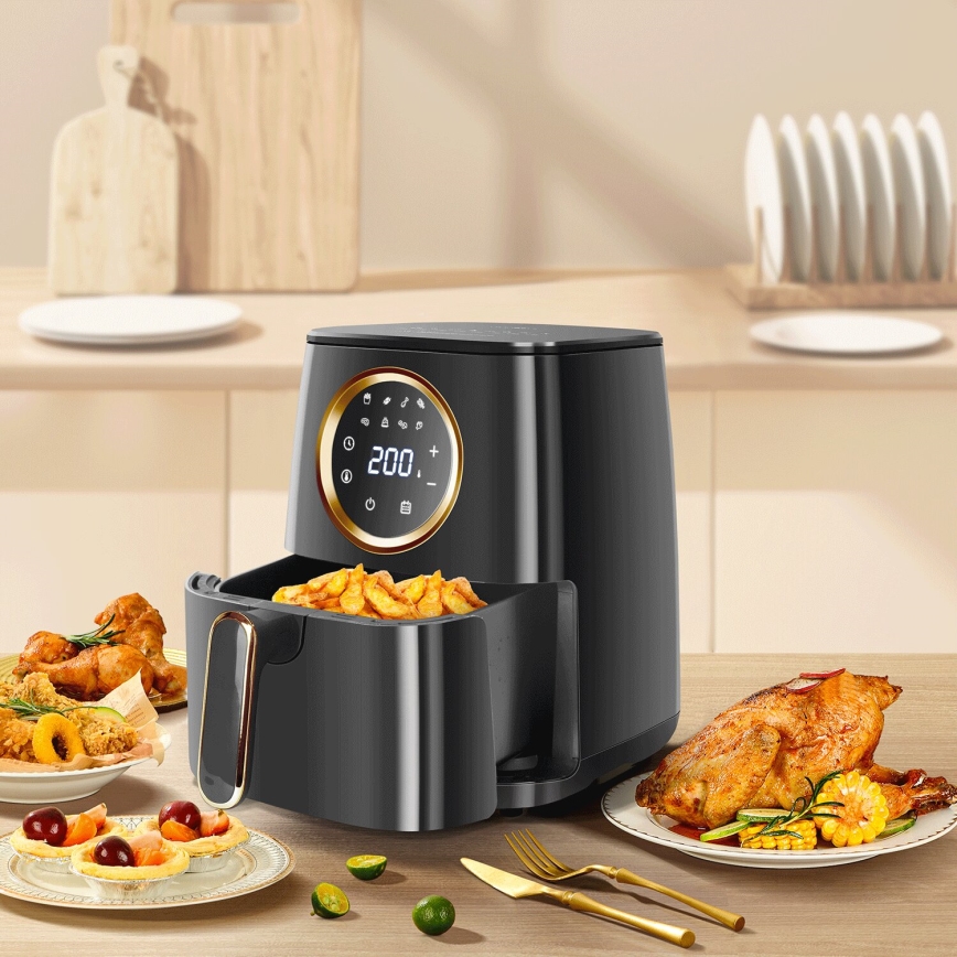 Aigostar - Karstā gaisa fritēšanas ierīce 1400W/230V 4,2l melna