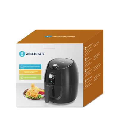 Aigostar - Karstā gaisa fritēšanas ierīce 1500W/230V 3,5l melna