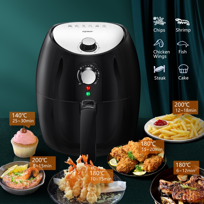 Aigostar - Karstā gaisa fritēšanas ierīce 1500W/230V 3,5l melna