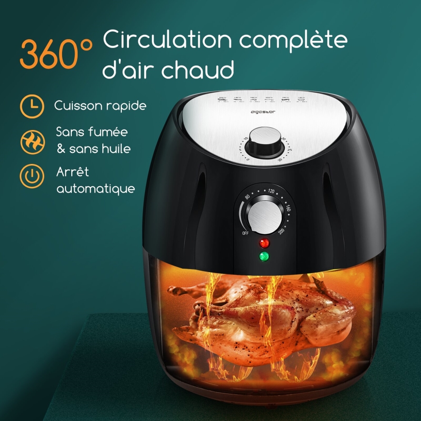 Aigostar - Karstā gaisa fritēšanas ierīce 1500W/230V 3,5l melna