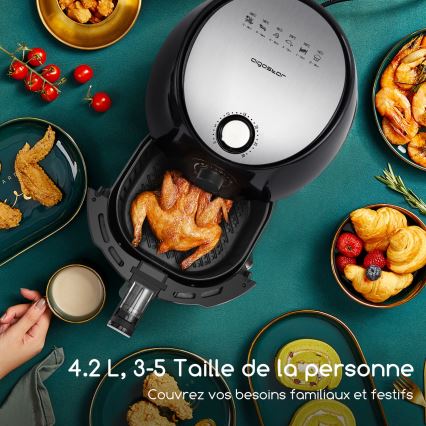 Aigostar - Karstā gaisa fritēšanas ierīce 1500W/230V 3,5l melna