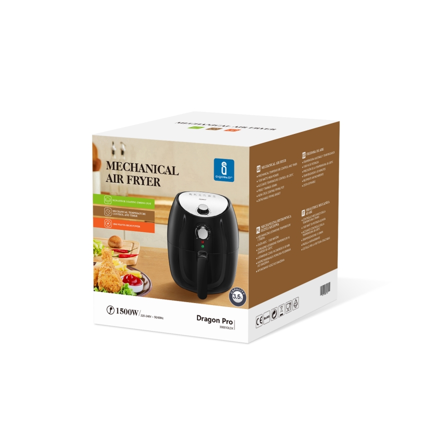 Aigostar - Karstā gaisa fritēšanas ierīce 1500W/230V 3,5l melna