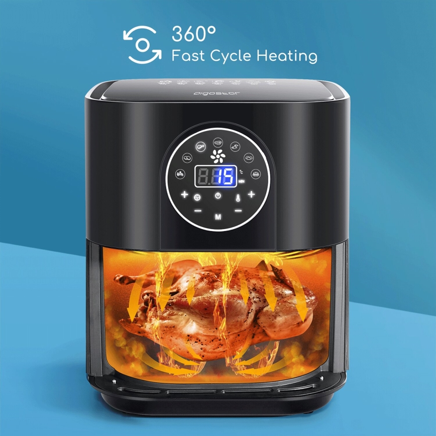 Aigostar - Karstā gaisa fritēšanas ierīce 1500W/230V 3,5l melna