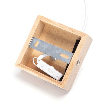 Aigostar - Koka pakaramā lampa ar auklu, 1xE27/60W/230V, no priežu koksnes