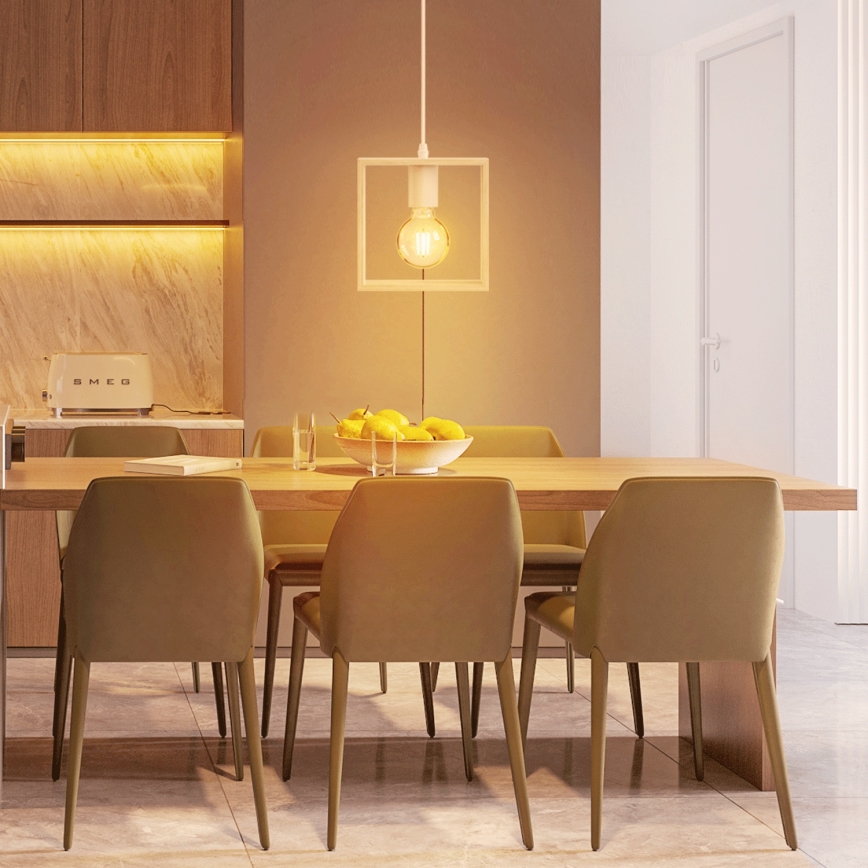 Aigostar - Koka pakarināmais lustrs uz vada 1xE27/60W/230V no priedes