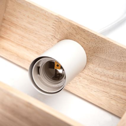 Aigostar - Koka pakarināmais lustrs uz vada 1xE27/60W/230V no priedes