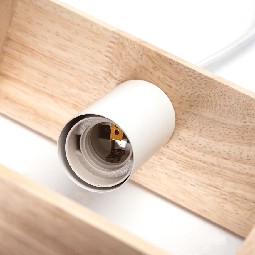 Aigostar - Koka pakarināmais lustrs uz vada 1xE27/60W/230V no priedes