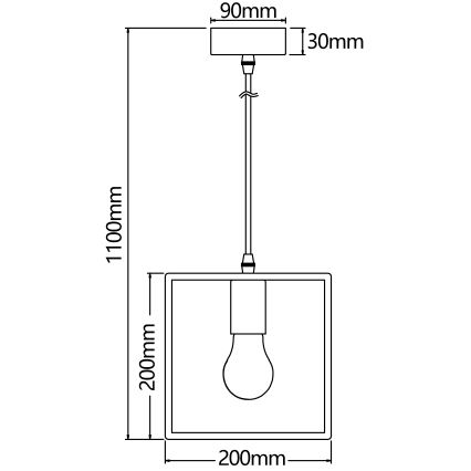 Aigostar - Koka pakarināmais lustrs uz vada 1xE27/60W/230V no priedes