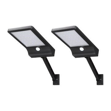 Aigostar - Komplekts (2 gab.) saules LED ielu lampa ar sensoru LED/3W/3,7V1800 mAh IP44 3000/4000/5000K + tālvadības pults